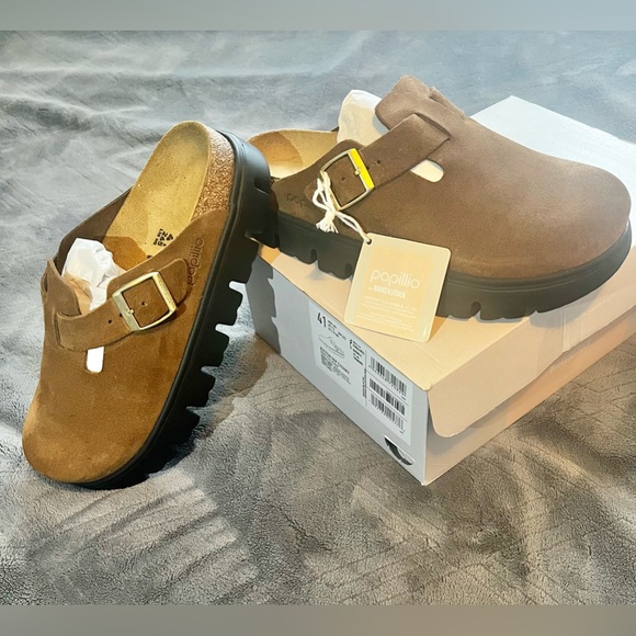 🔥 Birkenstock Boston Chunky Suede Leather Platform Clog - Picture 3 of 9